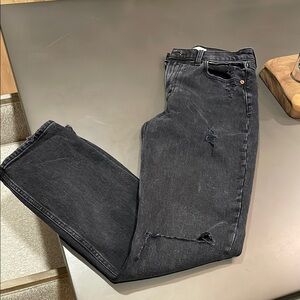 Abercrombie & Fitch 90s Straight Ultra High Rise Straight Jean in washed black